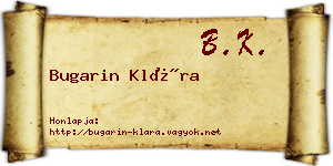 Bugarin Klára névjegykártya