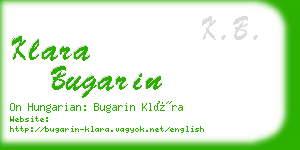 klara bugarin business card